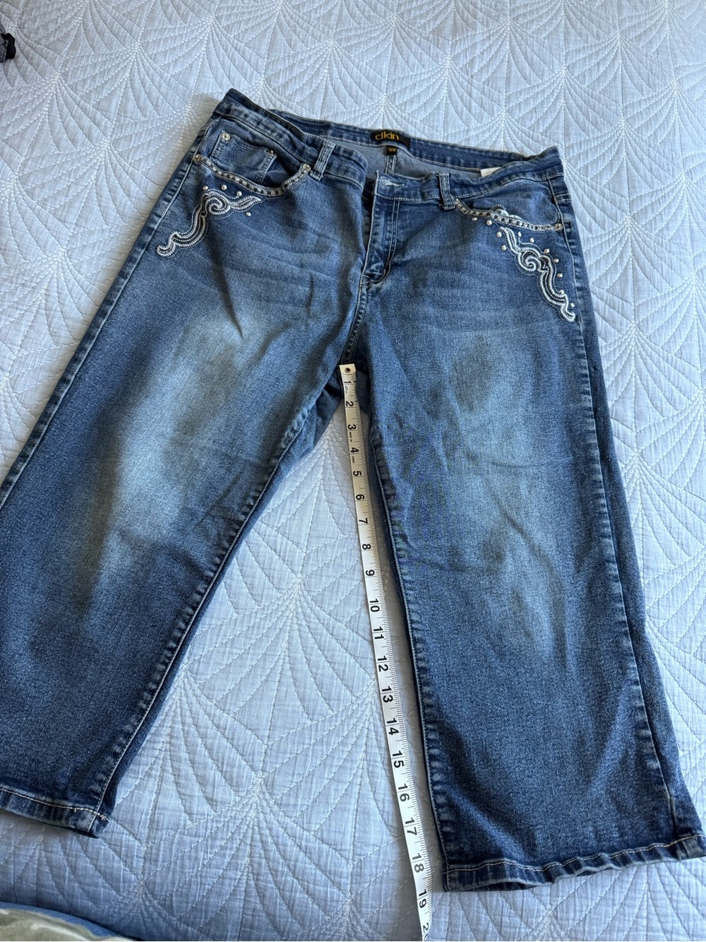 Cropped Embellished Blue Women’s Jeans by C&C California